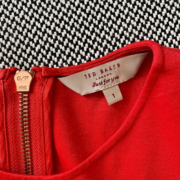 Ted Baker Red Crew Neck Mini Dress - Picture 5 of 5